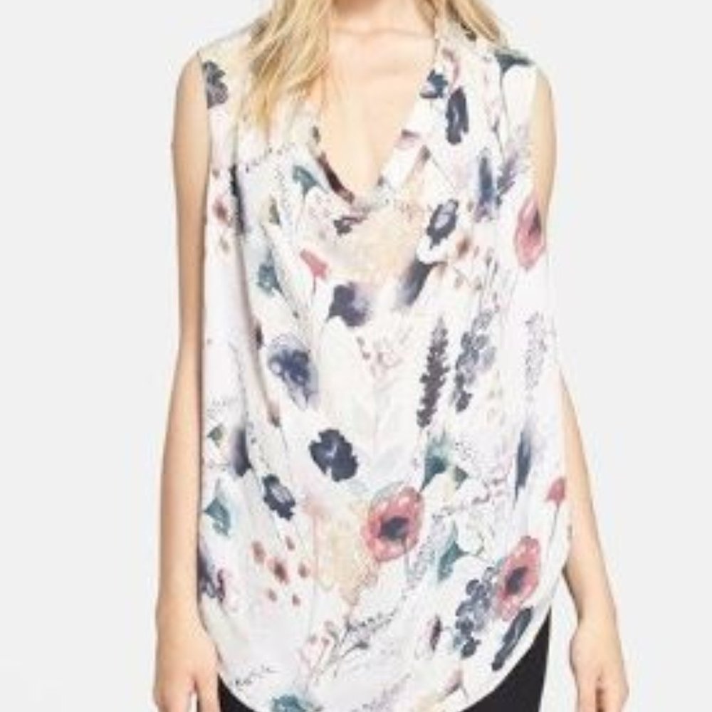 Haute Hippie Meadow Floral Print Silk Blouse